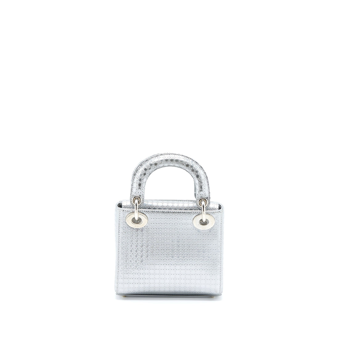 Top quality Dior Mini Lady Top quality Dior Patent Metallic Silver