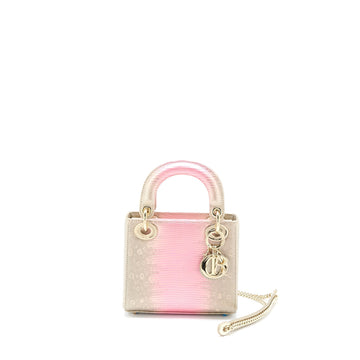 Top quality Dior Mini Lady Top quality Dior Lizard Pink Multicolour