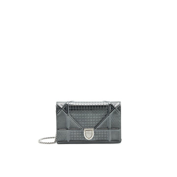 CHRISTIAN Top quality Dior Top quality DiorAMA WALLET ON CHAIN  METALLIC BLACK