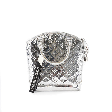 Louis-Vuitton Silver Monogram Miroir Lockit Handbag
