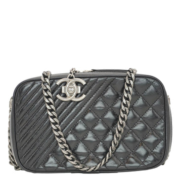 Pearl Street Bags Chanel Coco Boy Small Quilted Lambskin Camera Case Shoulder Bag Black