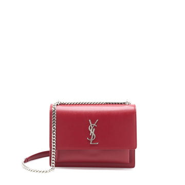 Saint Laurent/YSL Sunset Bag CalBNkin Red SHW