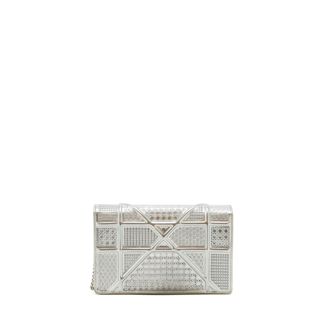 Top quality Dior Top quality Diorama Wallet on Chain Metallic Silver