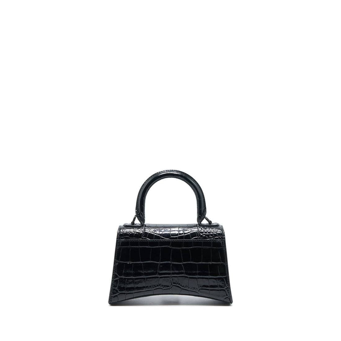 Balenciaga Hourglass XS Croc-Embossed CalBNkin So Black