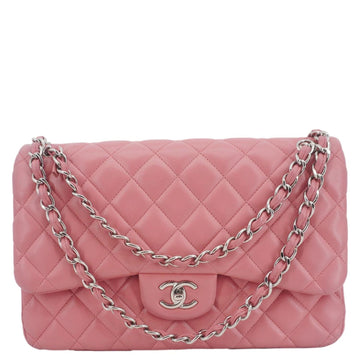 Pearl Street Bags Chanel Classic Double Flap Jumbo Quilted Leather Crossbody Bag Pink