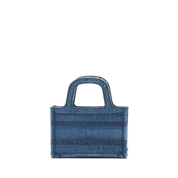 Top quality Dior Mini Book Tote Denim Blue Oblique