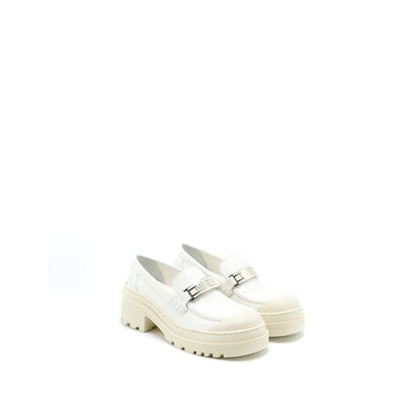 Christian Top quality Dior Size 36 Code Loafer Brushed Calfskin White