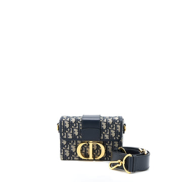 Top quality Dior 30 Montaigne Mini Box Bag Blue Oblique