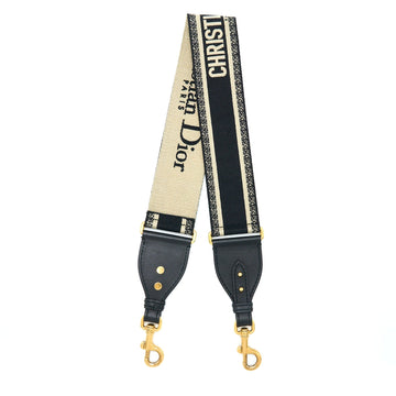 Top quality Dior Canvas Embroidered Shoulder Strap Black/White