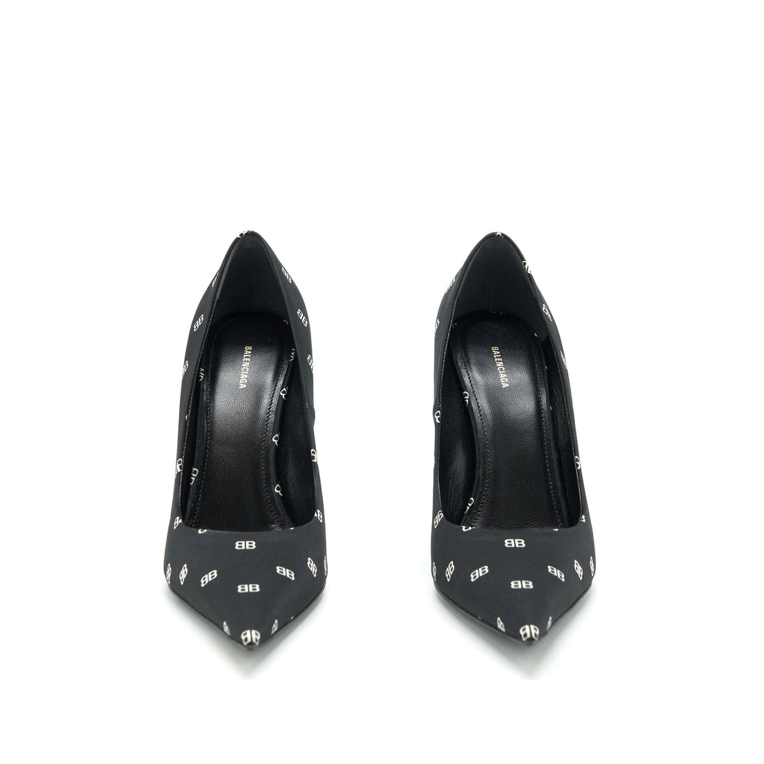 Balenciaga Size 36 Satin BB Knife Heels Black
