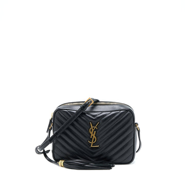 Saint Laurent/YSL Lou Camera Bag CalBNkin Black GHW