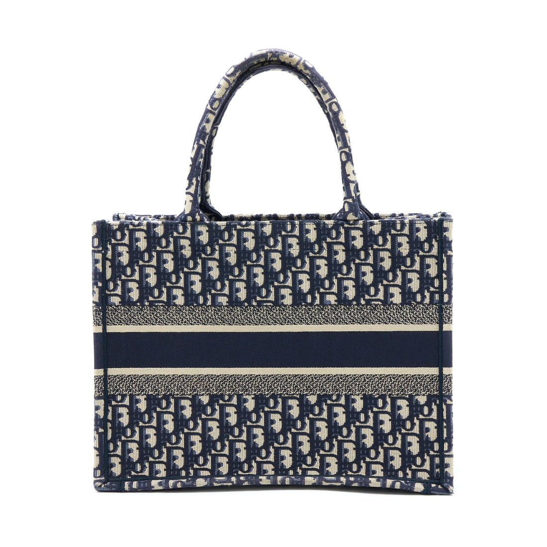 Top quality Dior Medium Book Tote Oblique Embroidery Blue