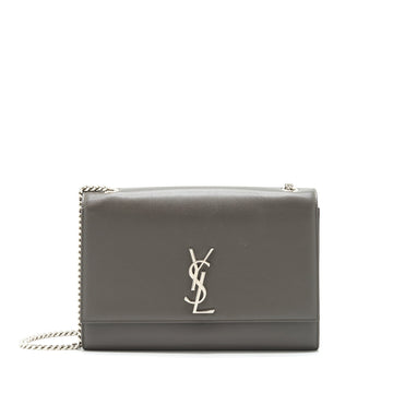 Saint Laurent(YSL) Large Monogramme Kate Chain Bag Grained CalBNkin Grey SHW