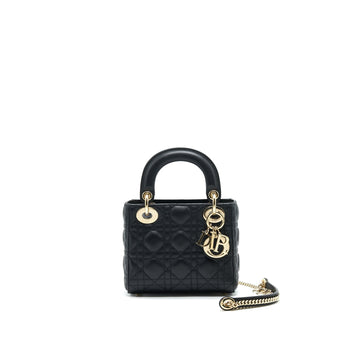 Top quality Dior Mini Lady Top quality Dior Tote Bag Lambskin Black
