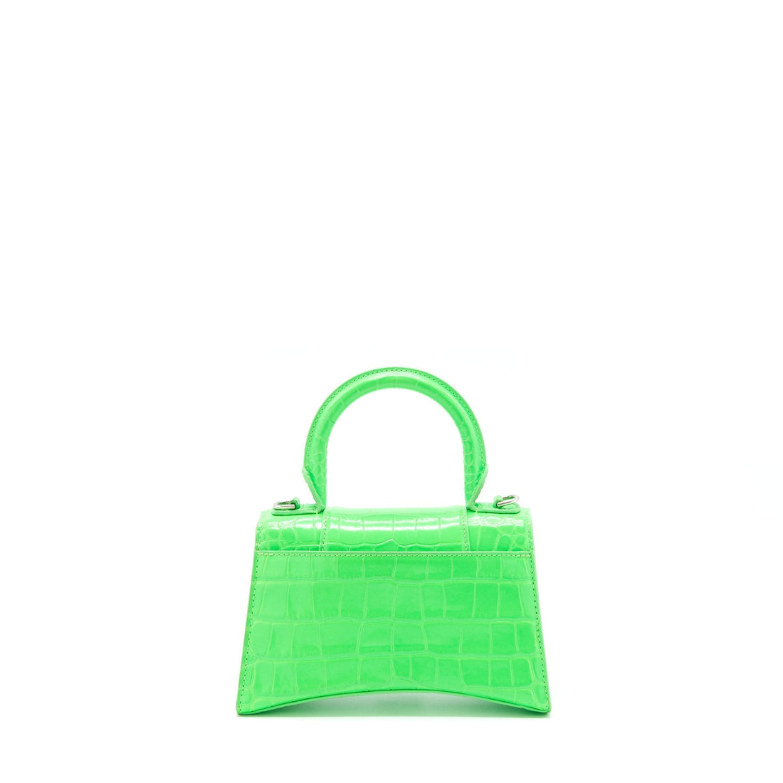 Balenciaga Hourglass XS Croc Embossed CalBNkin Green SHW