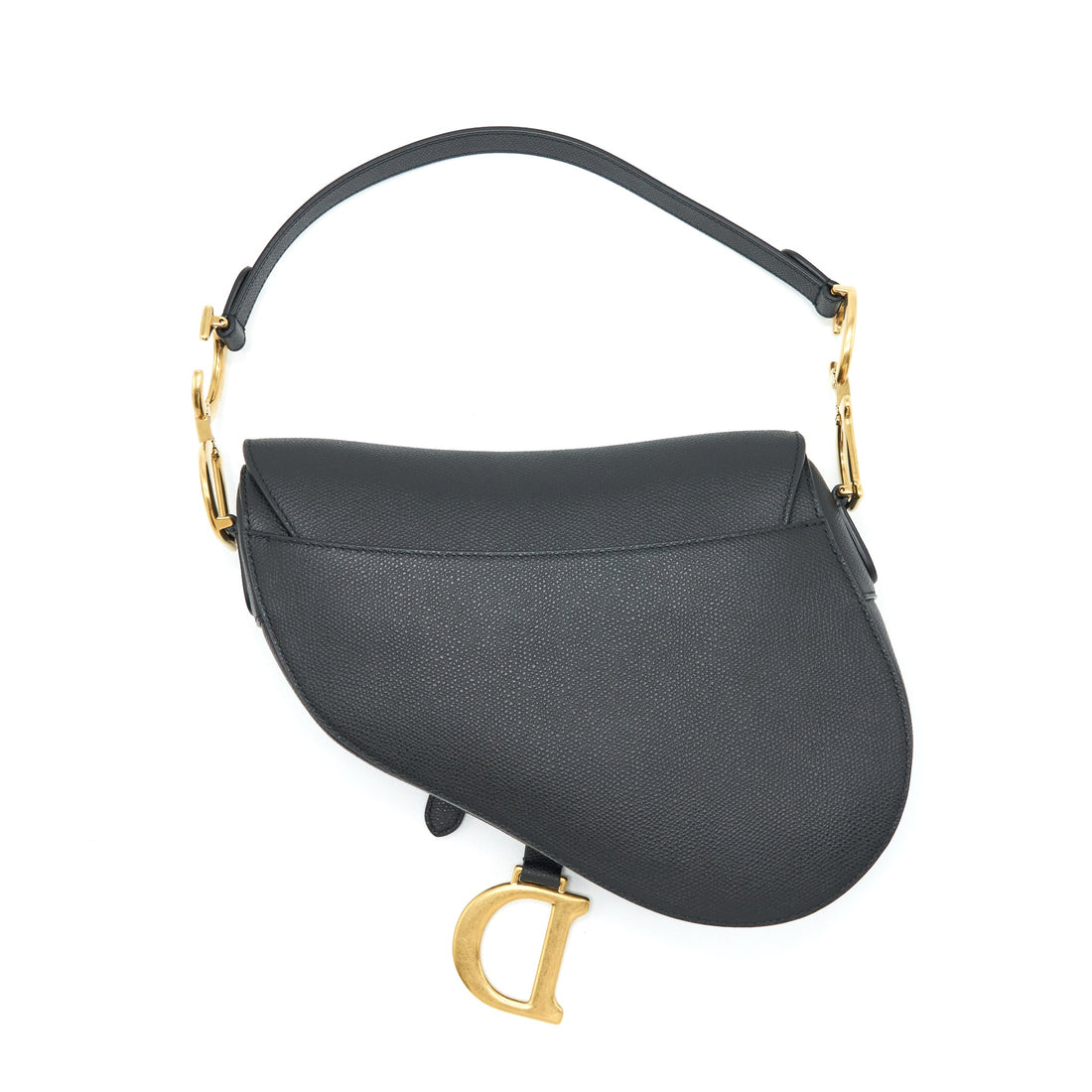 Top quality Dior Medium Saddle Bag Grained Calfskin Black