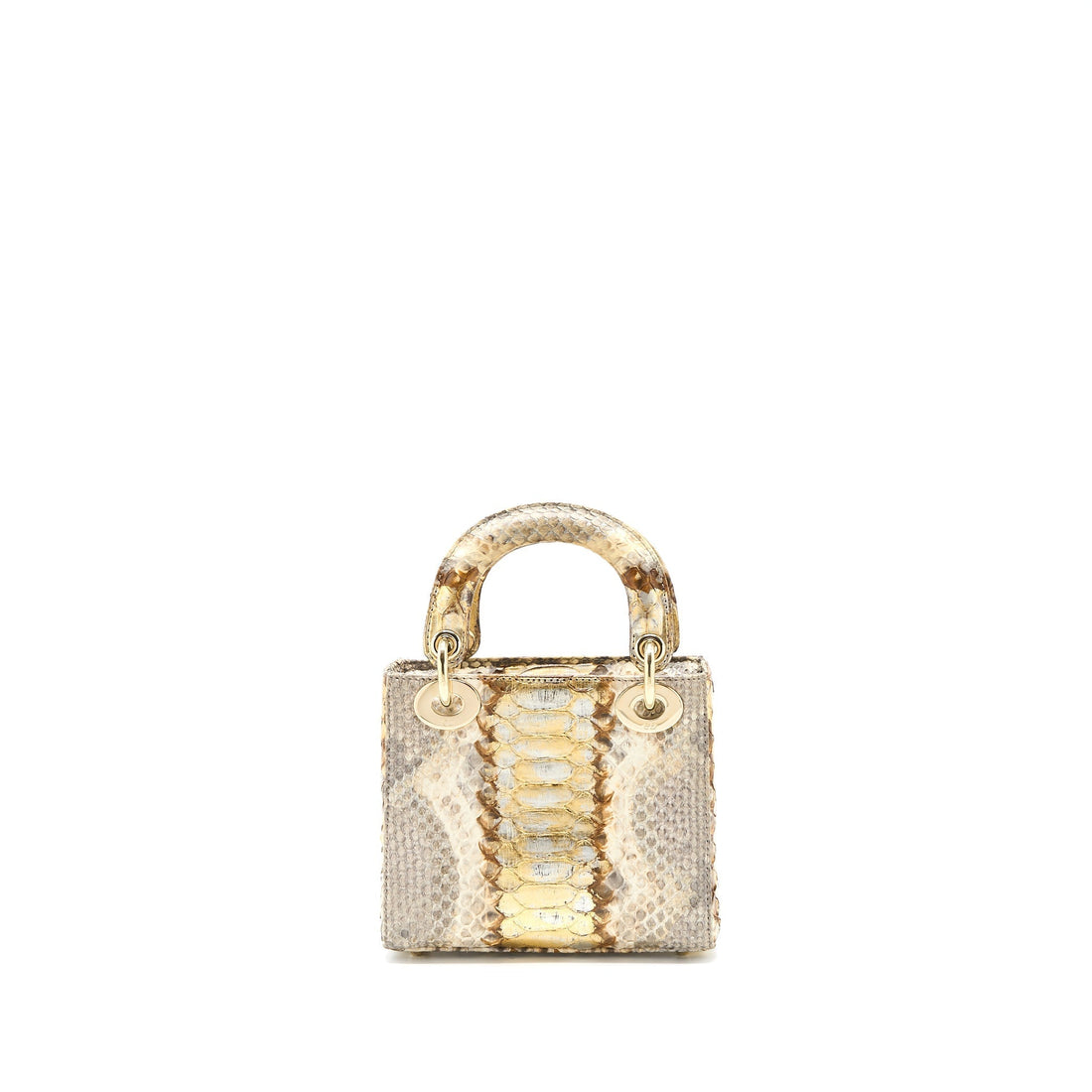 Top quality Dior Mini Lady Top quality Dior Python Gold/Beige
