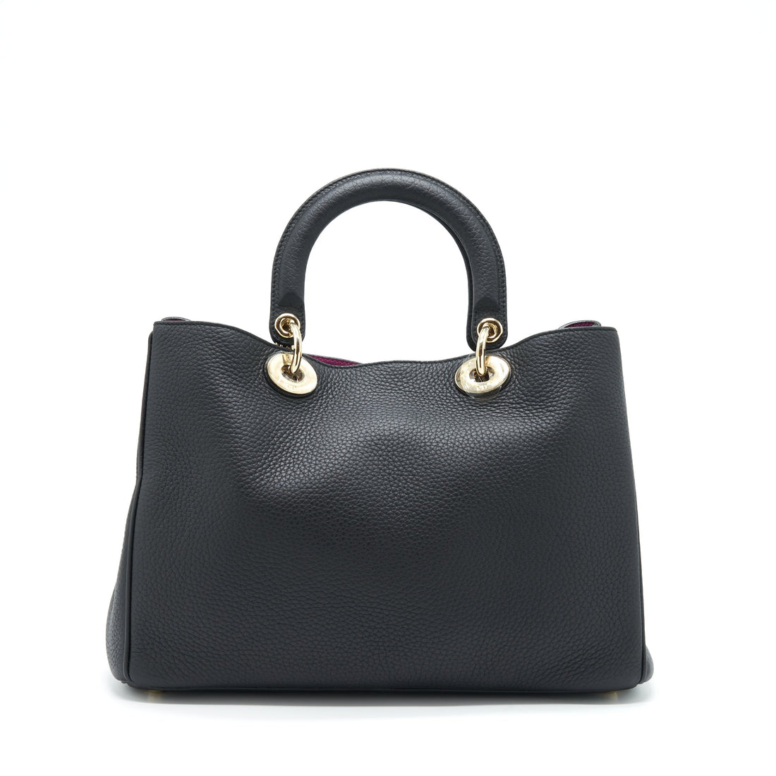 Top quality Dior Top quality Diorissimo Grained Leather Black/ Fushia