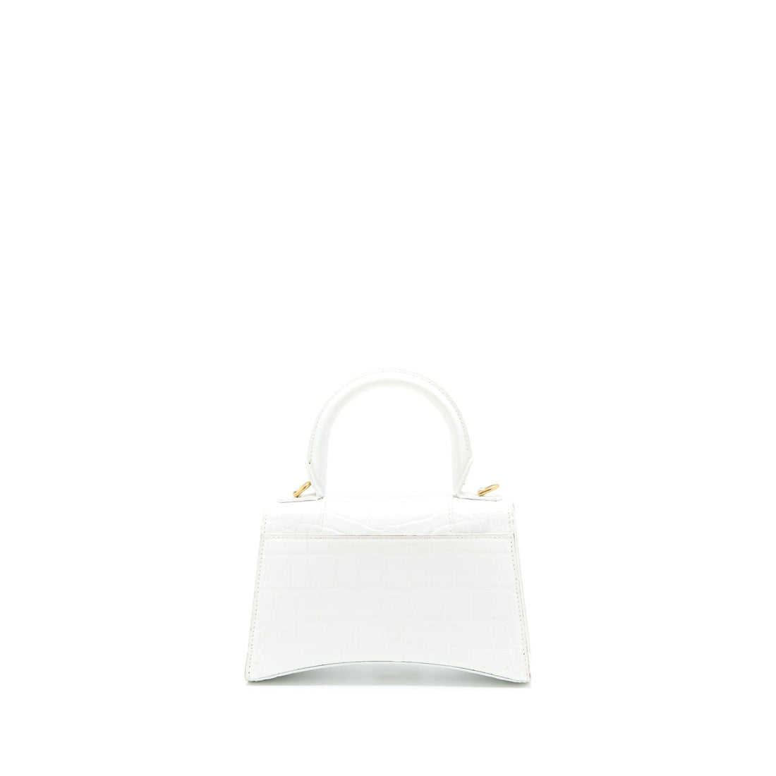Balenciaga Hourglass XS Croc Embossed CalBNkin White GHW