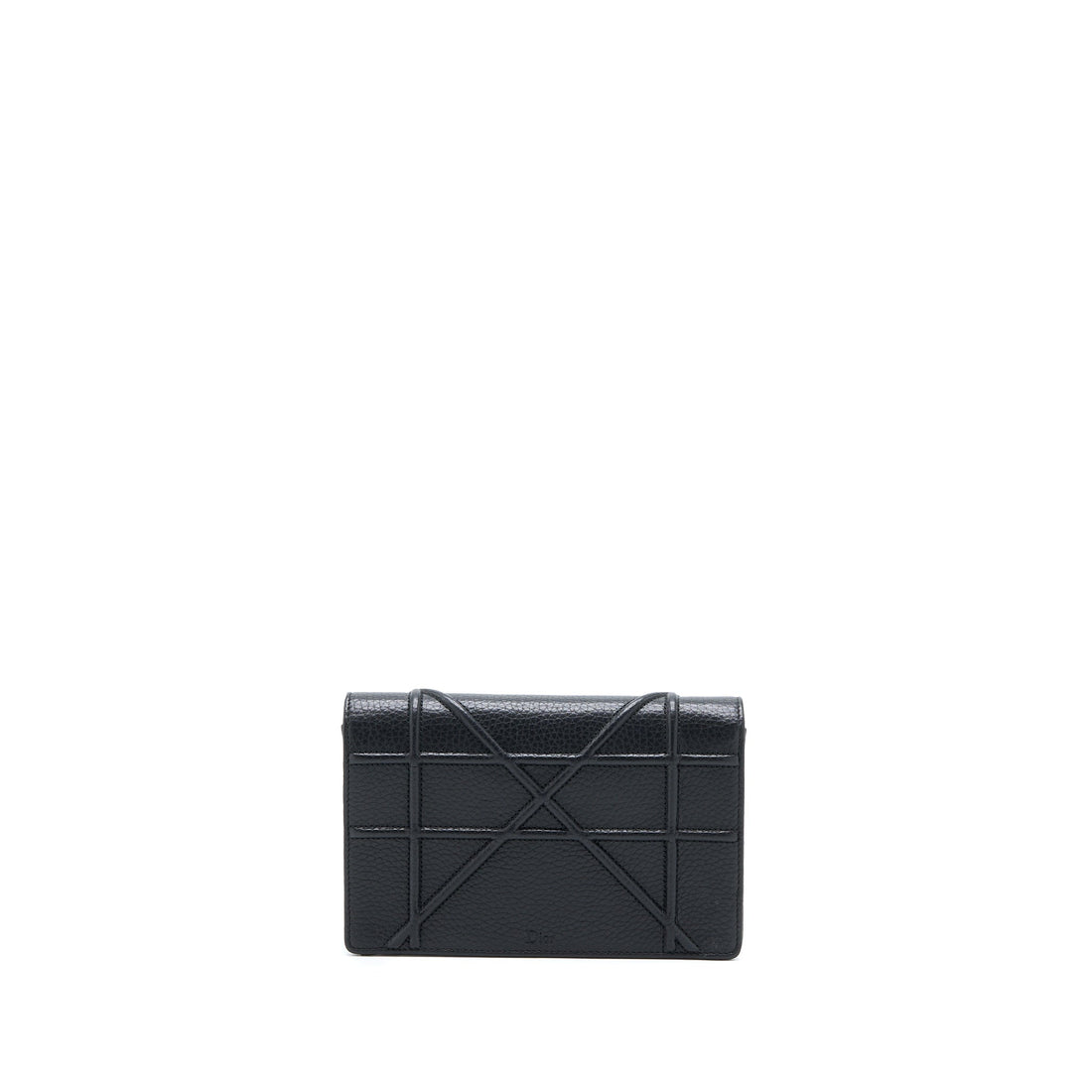 Top quality Dior Top quality Diorama Wallet On Chain Grained Calfskin Black