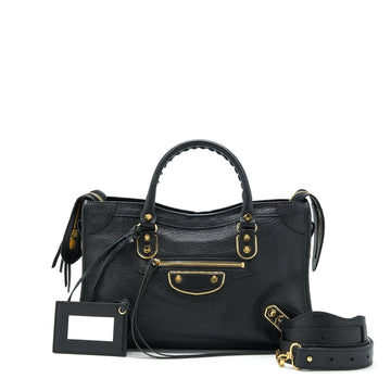 Balenciaga Metallic Edg City S bag Black GHW