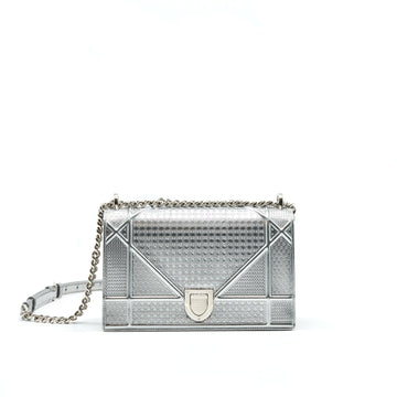 CHRISTIAN Top quality Dior Top quality DiorAMA MEDIUM IN METALLIC SILVER WITH