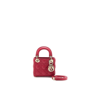 Top quality Dior Micro Lady Top quality Dior Bag Cannage Lambskin Red