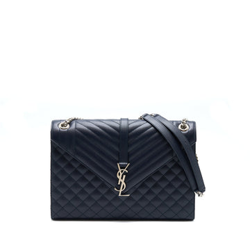 Saint Laurent Envelop Shoulder Bag CalBNkin Navy SHW