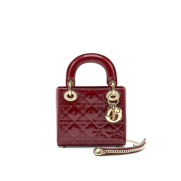 Top quality Dior Mini Lady Top quality Dior Patent leather Red with
