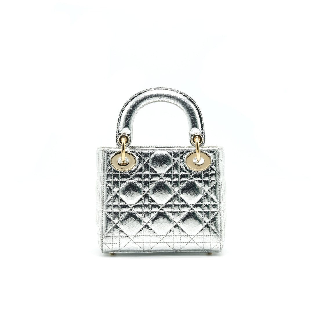 CHRISTIAN Top quality Dior MINI LADY Top quality Dior METALLIC SILVER