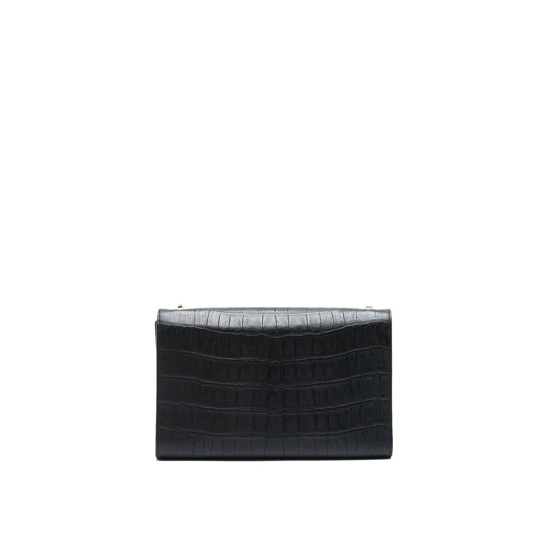 Saint Laurent Medium Kate with Tassel Croc Embossed CalBNkin Black SHW