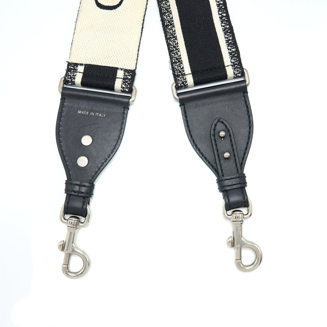 Top quality Dior Canvas Embroidered Shoulder Strap Black/White