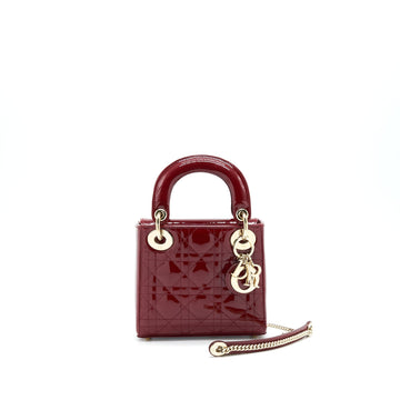 Top quality Dior Mini Lady Top quality Dior Patent leather Red with