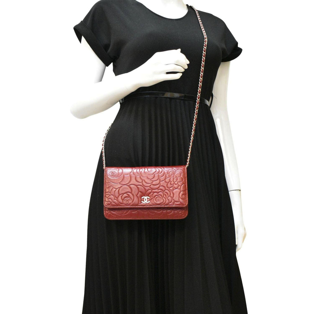 Pearl Street Bags Chanel Camellia Wallet On Chain Leather Crossbody Bag Red