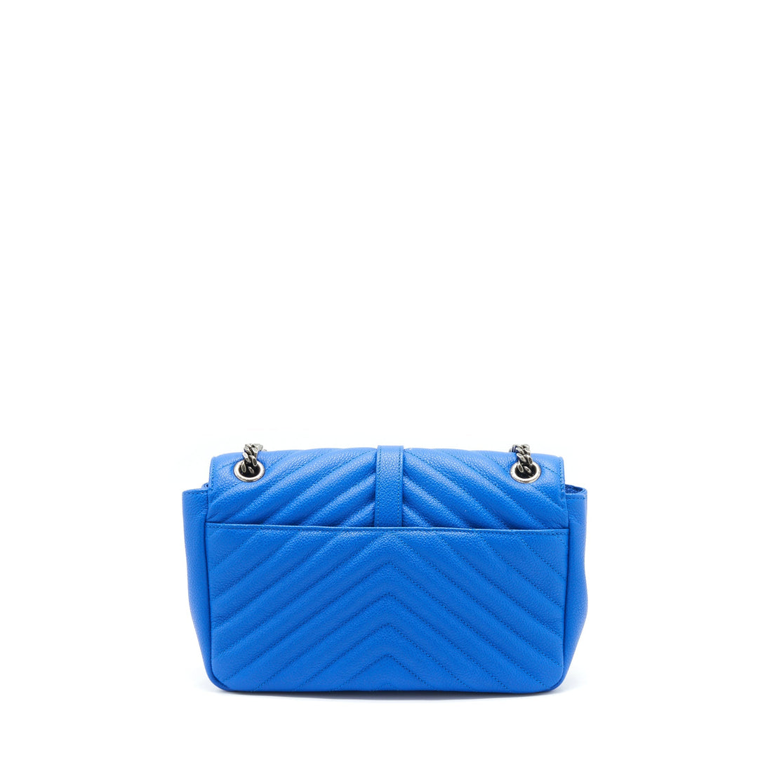 Saint laurent Mini College Bag grained calBNkin blue ruthenium Hardware