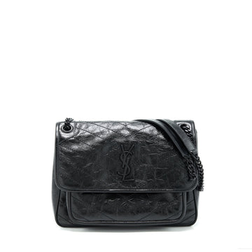 Saint Laurent Medium Niki Bag crinkled  so black