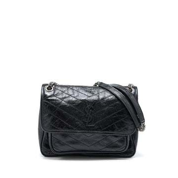 Saint Laurent Medium Niki Chain Bag Aged CalBNkin Black Ruthenium Hardware