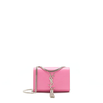 Saint Laurent / YSL Mini Kate Tassel Embossed CalBNkin Pink SHW