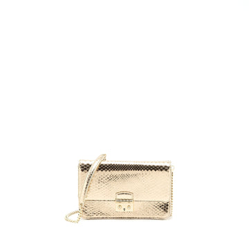 Top quality Dior Flap Bag with Chain Python Gold