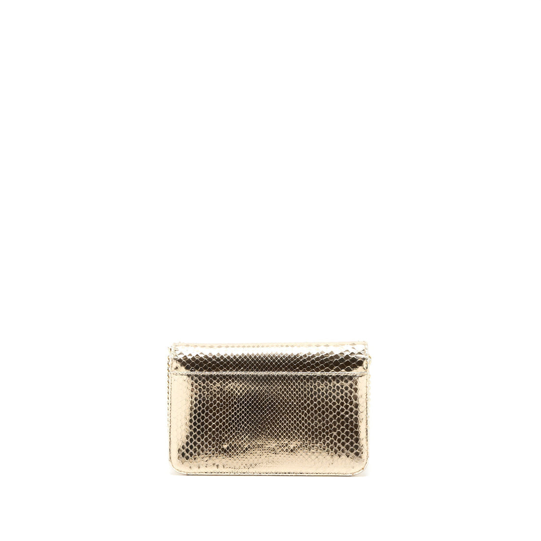 Top quality Dior Flap Bag with Chain Python Gold