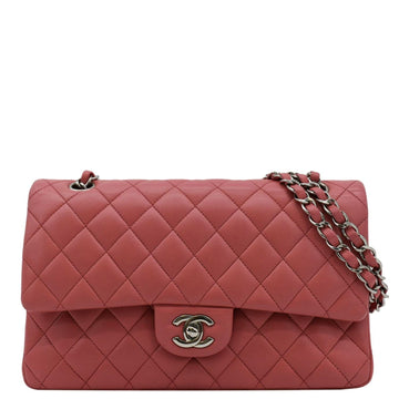 Pearl Street Bags Chanel Classic Double Flap Medium  Quilted Leather Shoulder Bag Salmon Pink