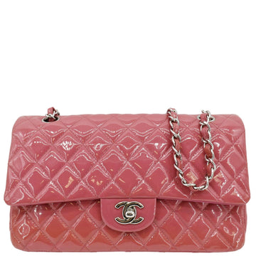 Pearl Street Bags Chanel Classic Double Flap Medium Quilted Patent Leather Shoulder Bag Light Pink