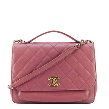 Pearl Street Bags Chanel Business Affinity Medium Flap Quilted Caviar Shoulder Bag Pink
