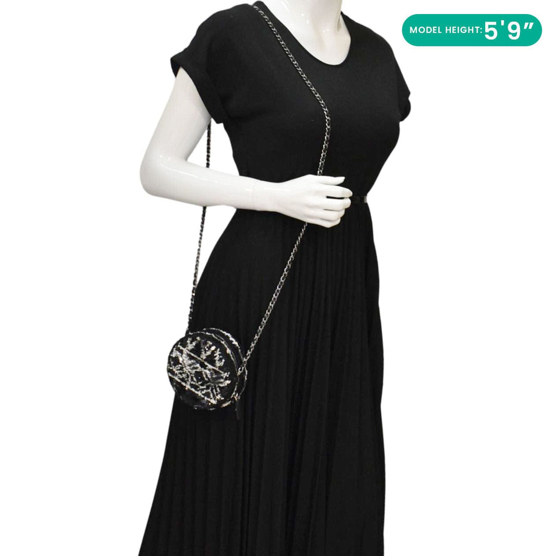 Pearl Street Bags Chanel Round Tweed Clutch Crossbody Bag Black