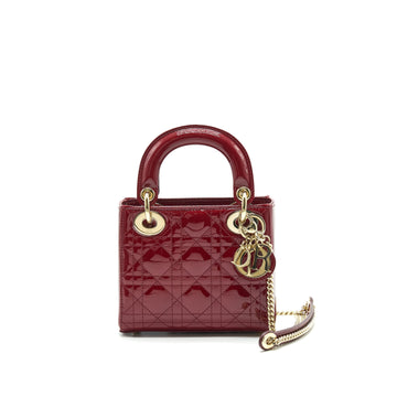 Top quality Dior Mini Lady Top quality Dior Patent Leather Red