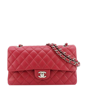 Chanel Classic Double Flap Medium Quilted Leather Shoulder Bag Fuchsia Pink