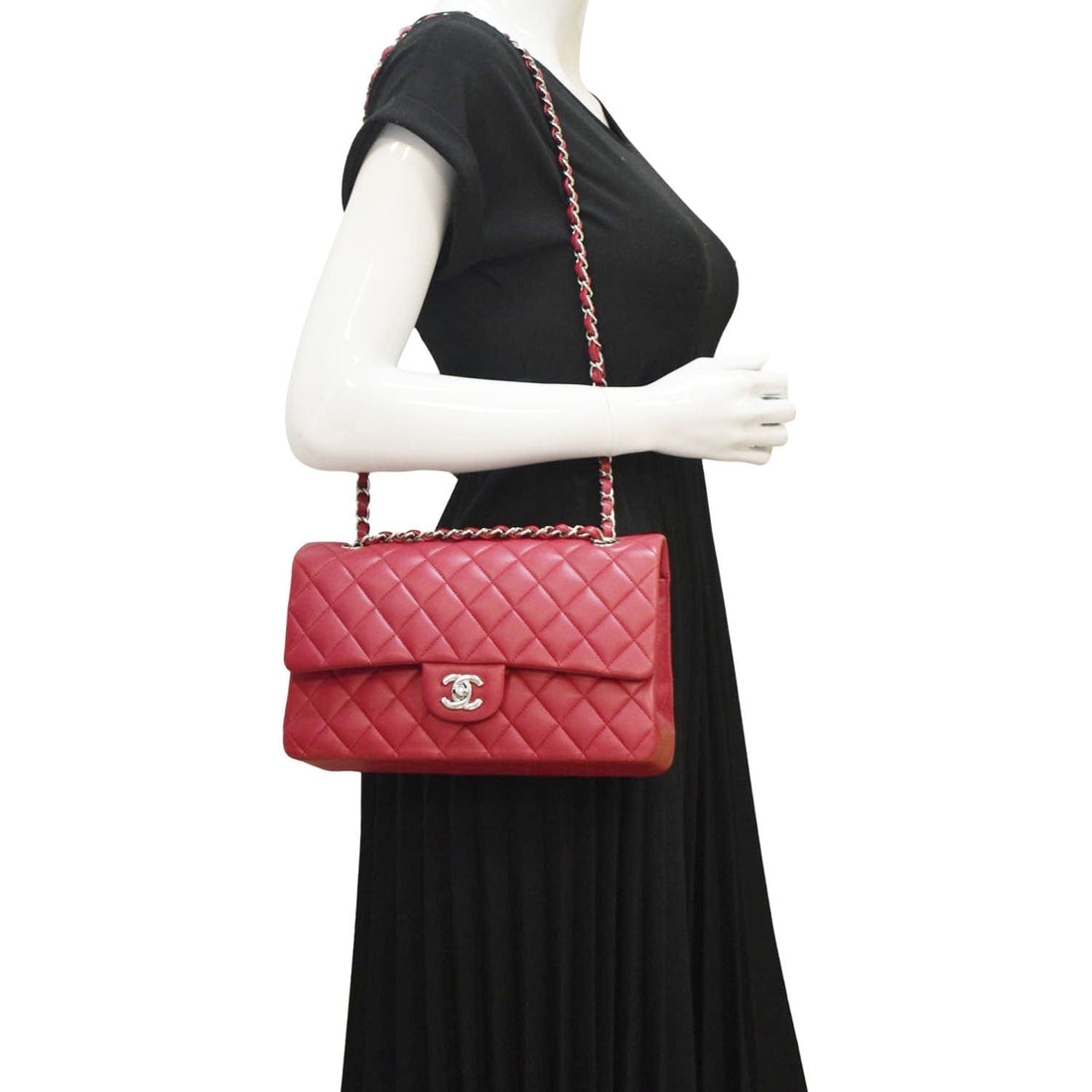 Pearl Street Bags Chanel Classic Double Flap Medium Quilted Leather Shoulder Bag Fuchsia Pink