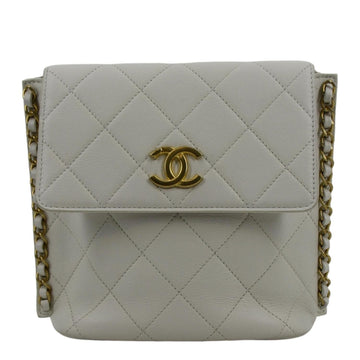 Pearl Street Bags Chanel Chain Flap Quilted Leather Hobo Shoulder Bag Ivory
