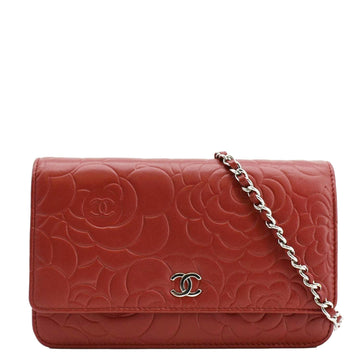 Pearl Street Bags Chanel Camellia Wallet On Chain Leather Crossbody Bag Red