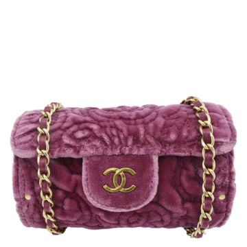Pearl Street Bags Chanel Camellia Velvet Chain Vanity Bag Pink